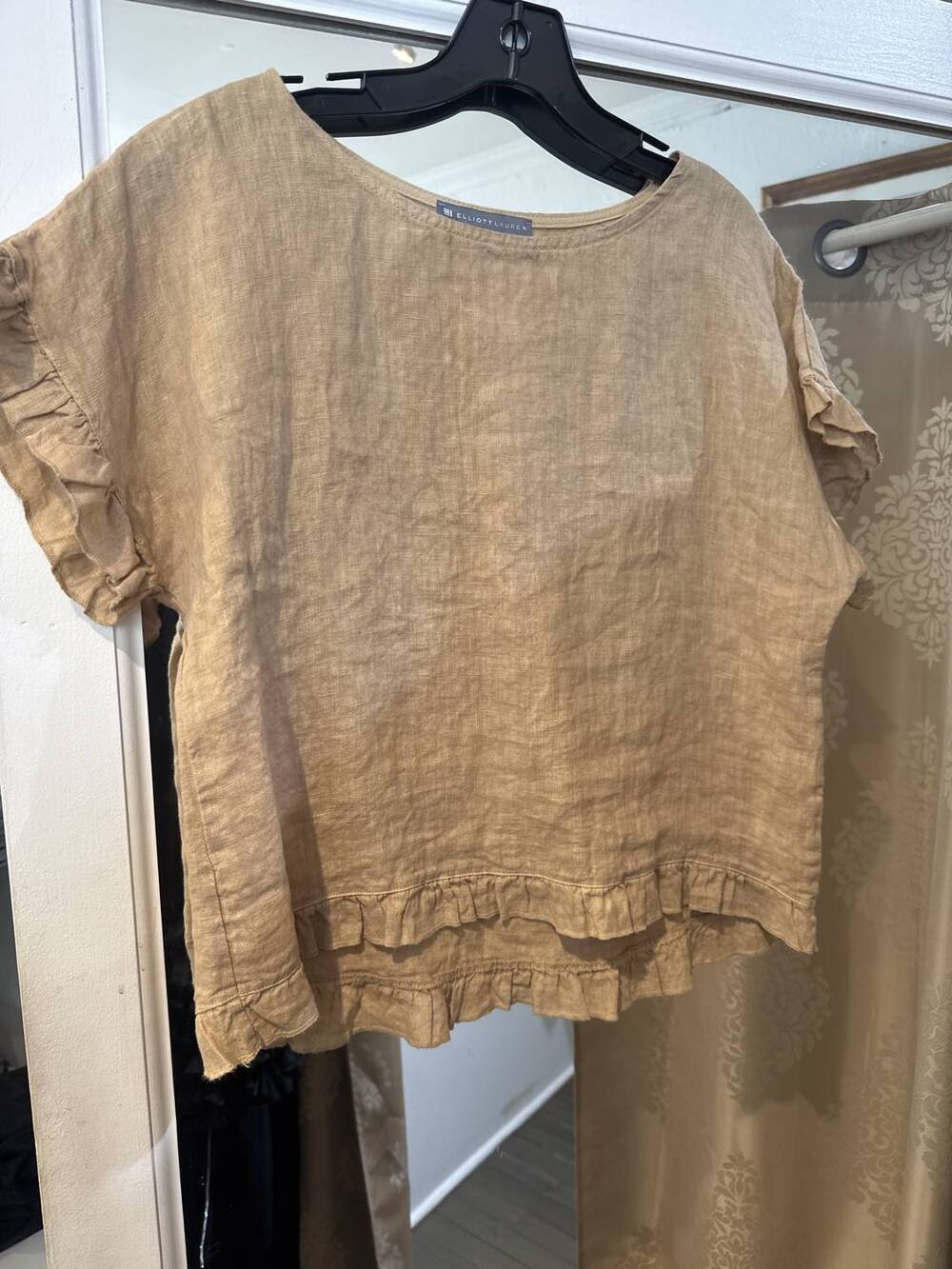 NEW ELLIOTT LAUREN women's short-sleeve tee in cashew